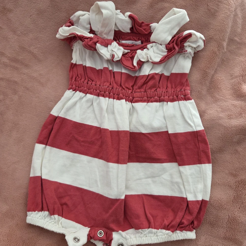 Ralph Lauren Aqua and White Dress And Striped Romper